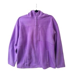 New - Jacket Full Zip Soft Long Sleeve Hooded Purple w/3 Zip Pockets Size Medium
